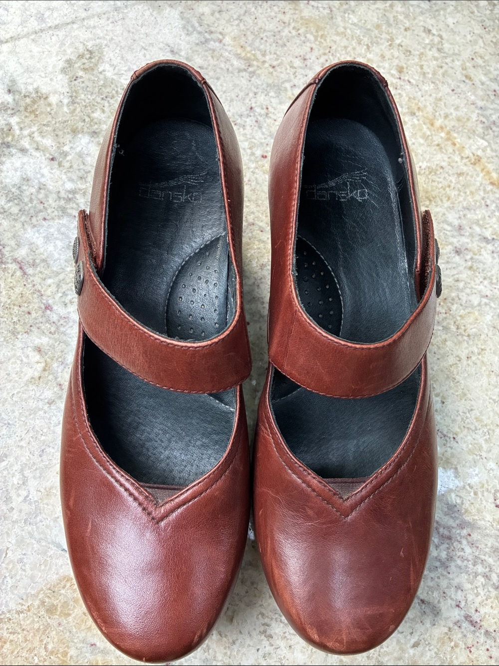 Dansko Women's Mary Jane Flats in Chestnut Brown
